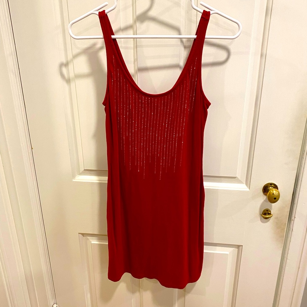 Express tank top dress red XS sparkle